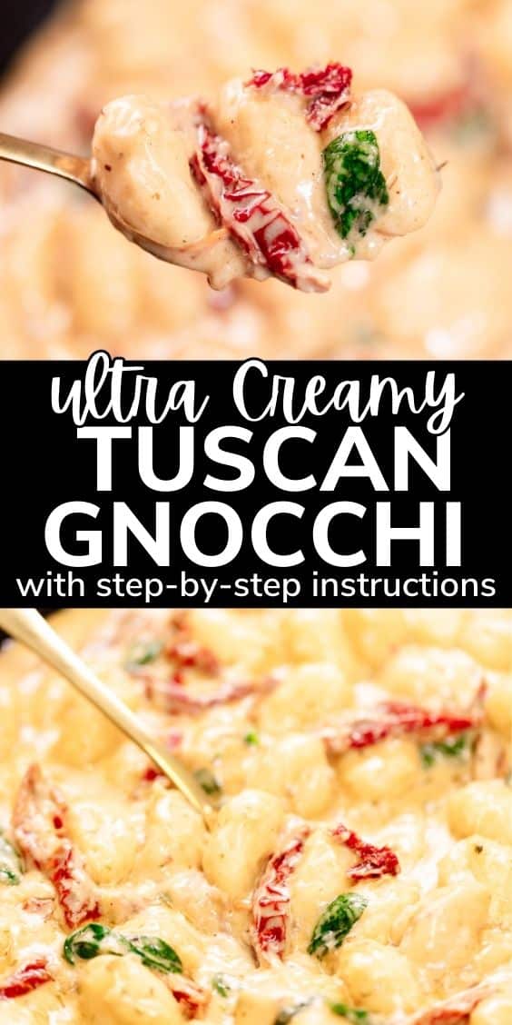 ultra creamy tuscan gnocchi recipe pinterest picture thefoodieblogger
