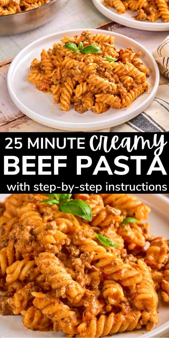 Irresistibly Creamy Beef Pasta Recipe: Quick, Easy, and Delicious Pinterest Picture