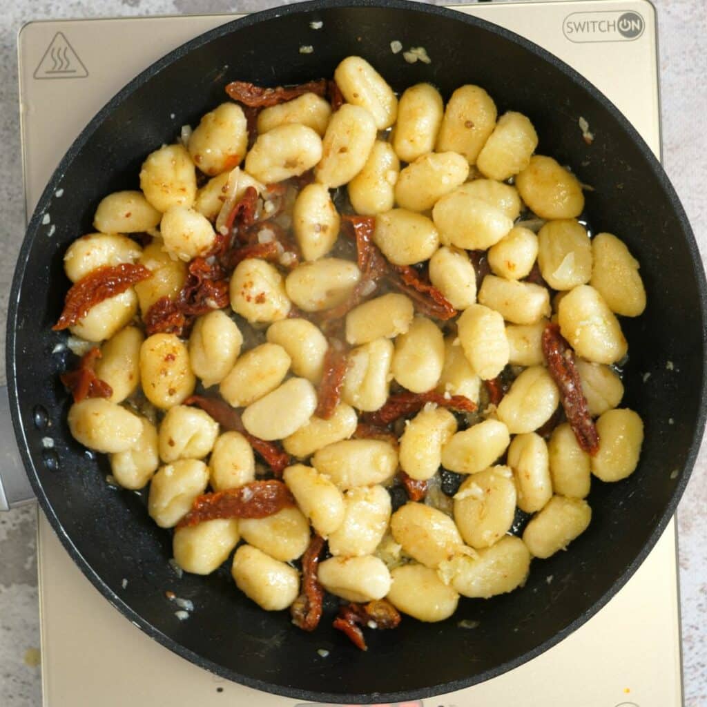 progress picture of how to cook gnocchi
