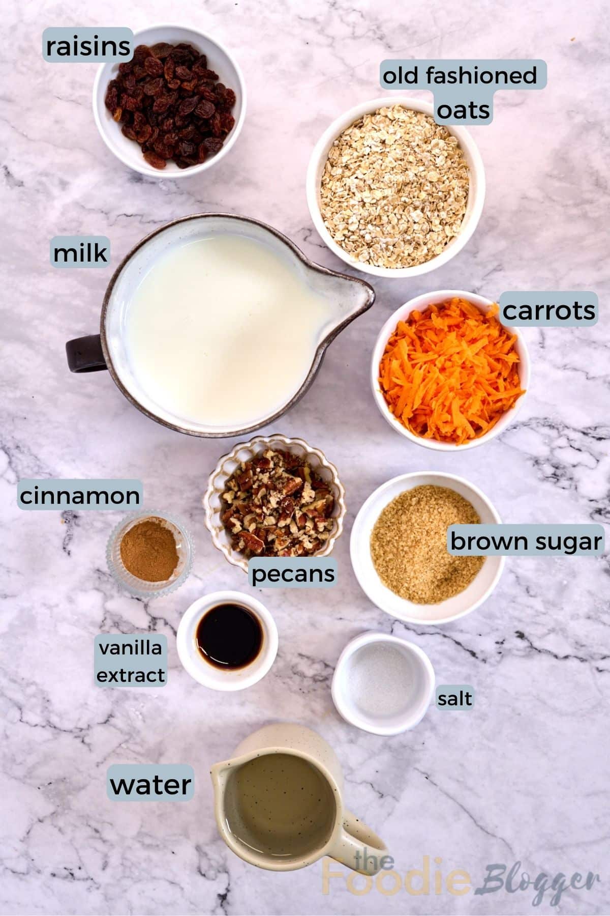 Carrot Cake Oatmeal Ingredients