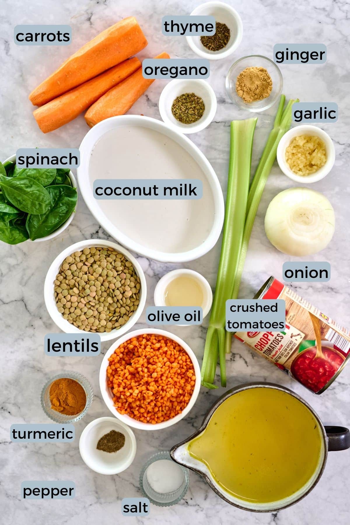 Instant Pot Lentil Soup Ingredients 