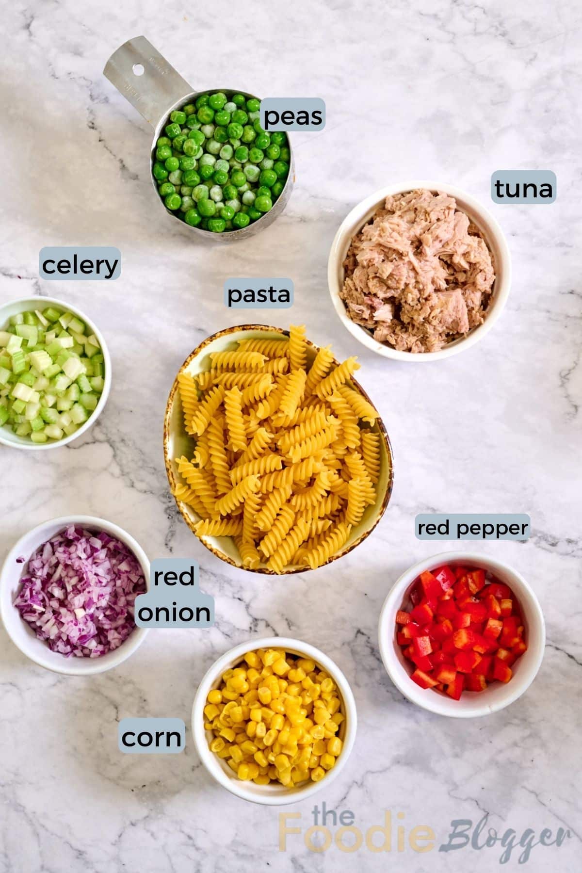 Tuna Pasta Salad Ingredients TheFoodieBlogger