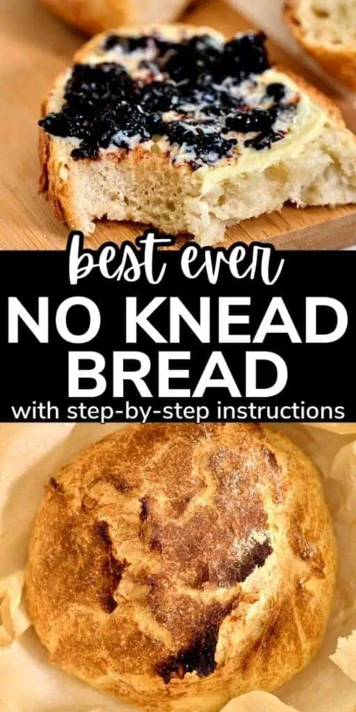 pinterest picture for no knead bread