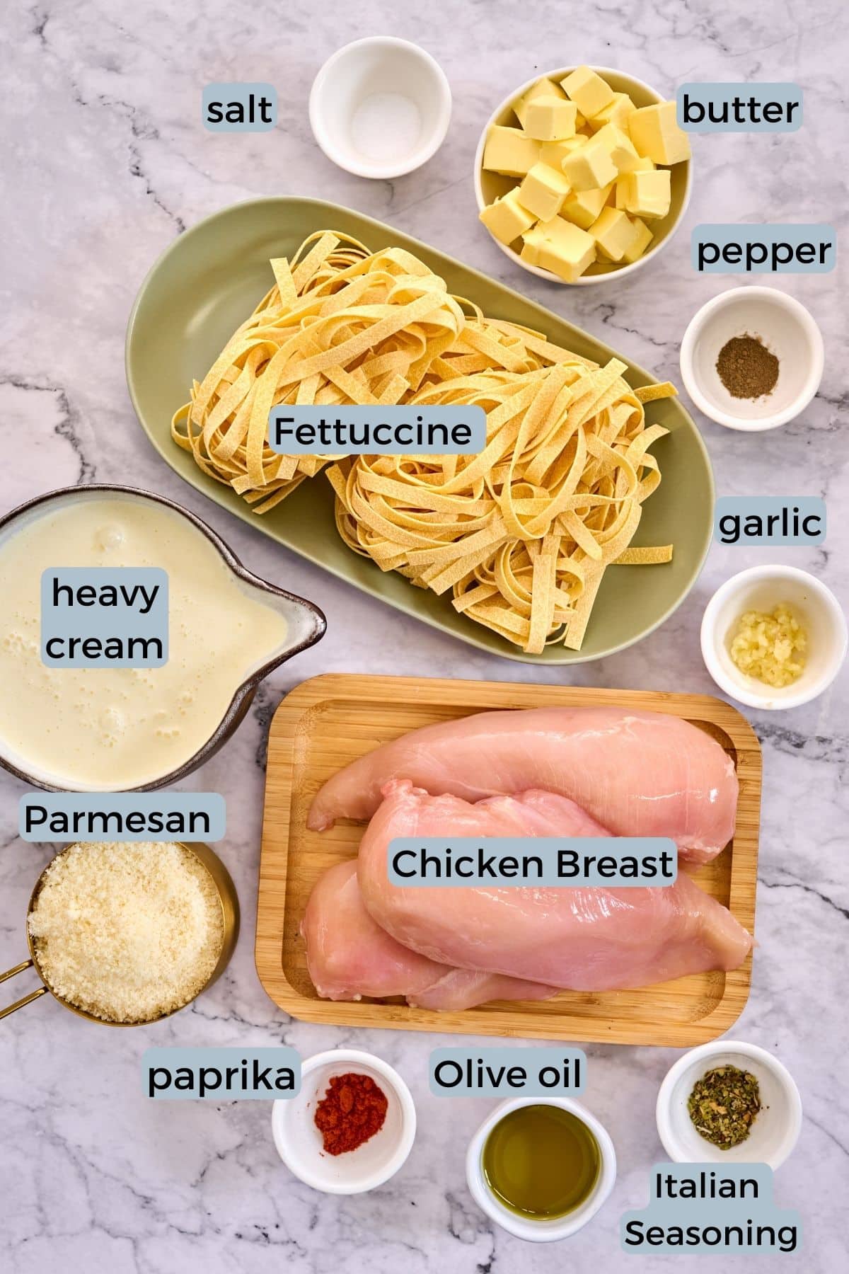 30-Minute Quick & Easy Chicken Alfredo! 2 chicken alfredo ingredients