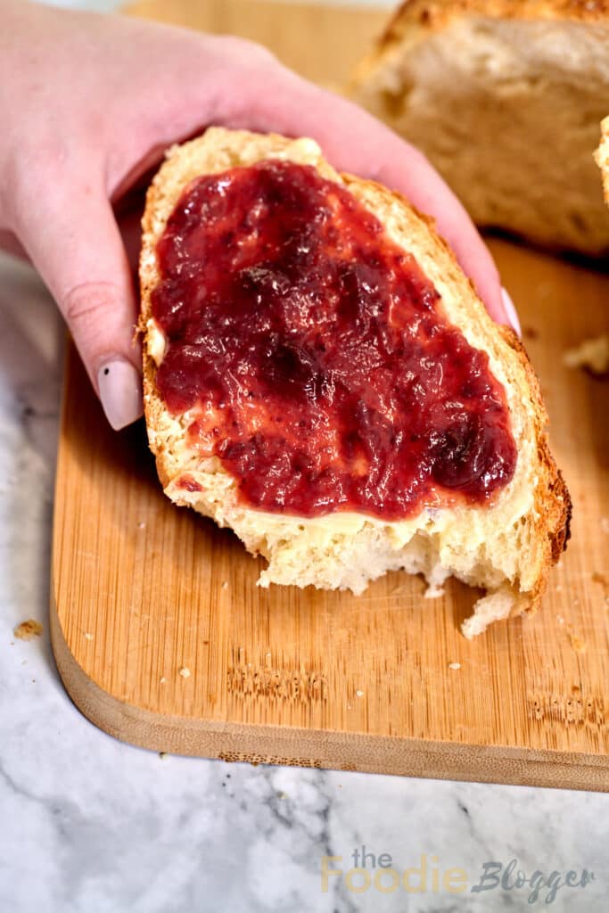 no knead bread and jam