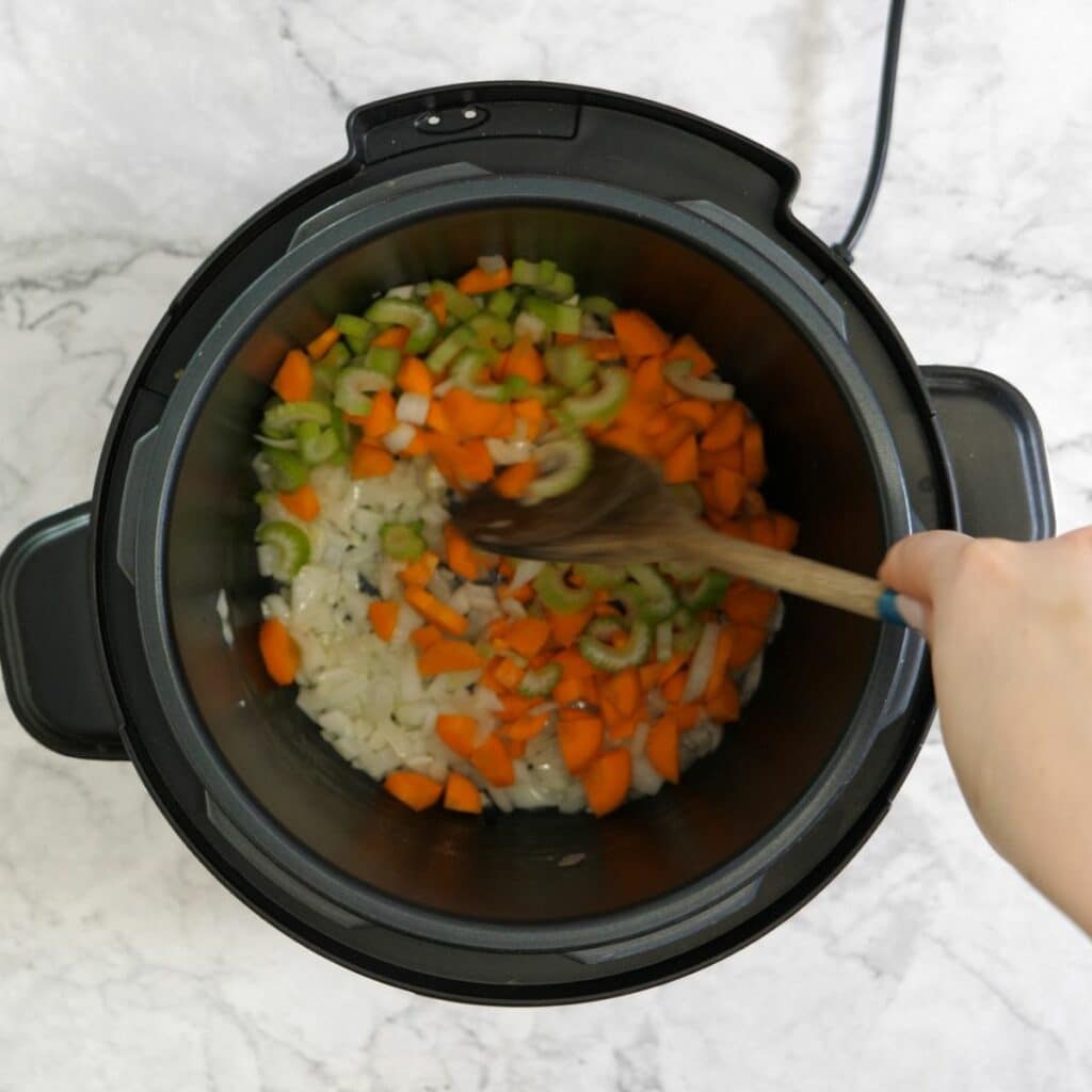 thefoodieblogger how to make Instant Pot Lentil Soup 1 1