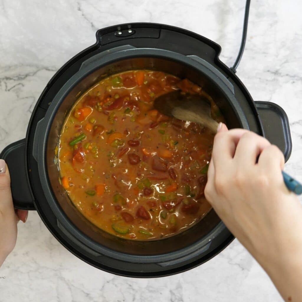 thefoodieblogger how to make Instant Pot Lentil Soup 5 1