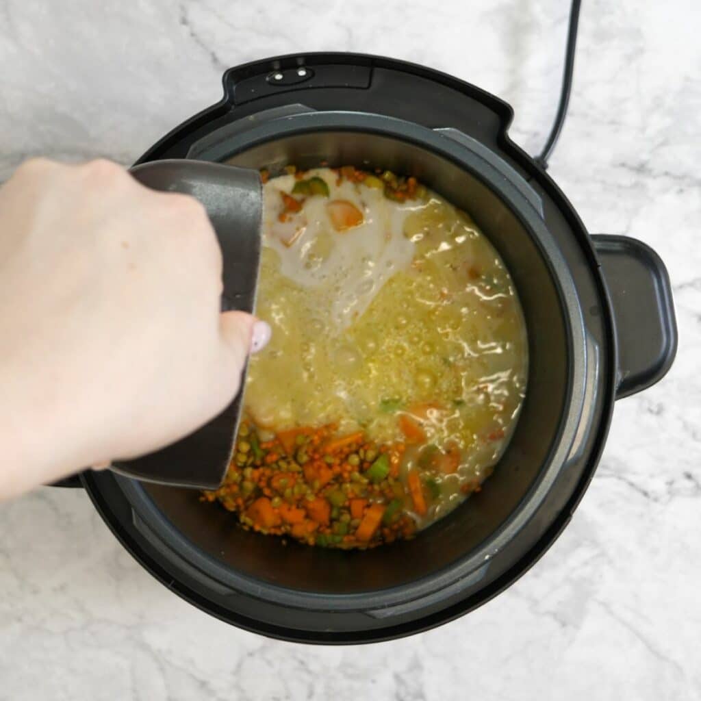 thefoodieblogger how to make Instant Pot Lentil Soup 5
