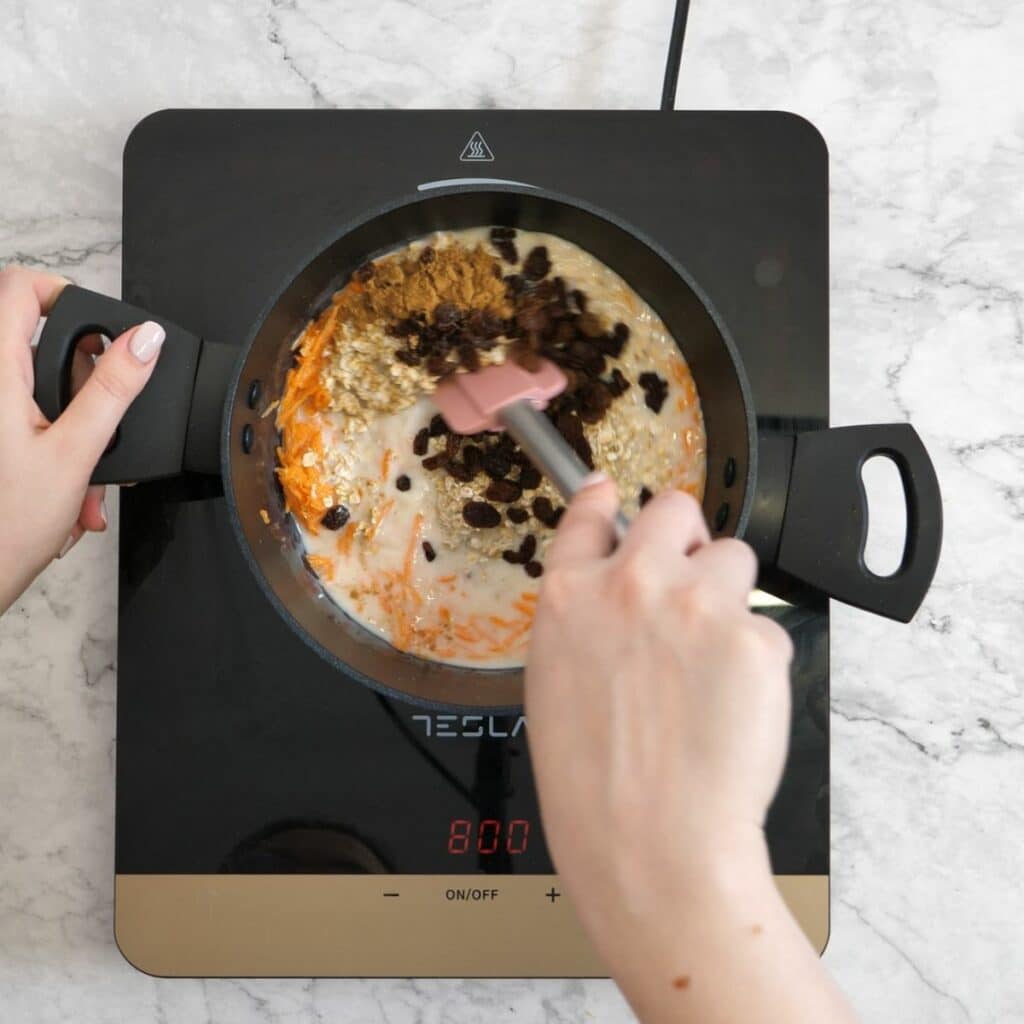 Carrot Cake Oatmeal 5 thefoodieblogger how to make carrot cake oatmeal 4