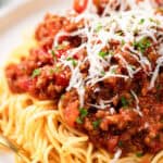 quick bolognese pasta recipe close up