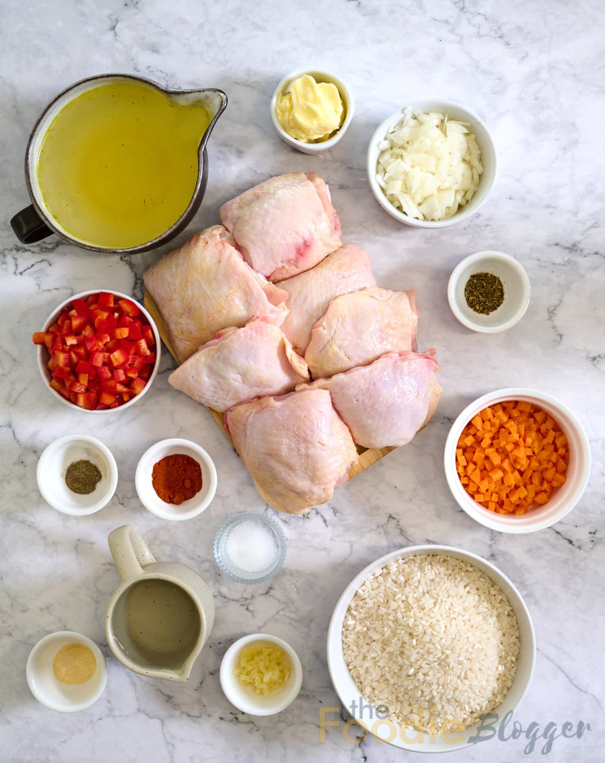 ingredients for baked chicken and rice thefoodieblogger