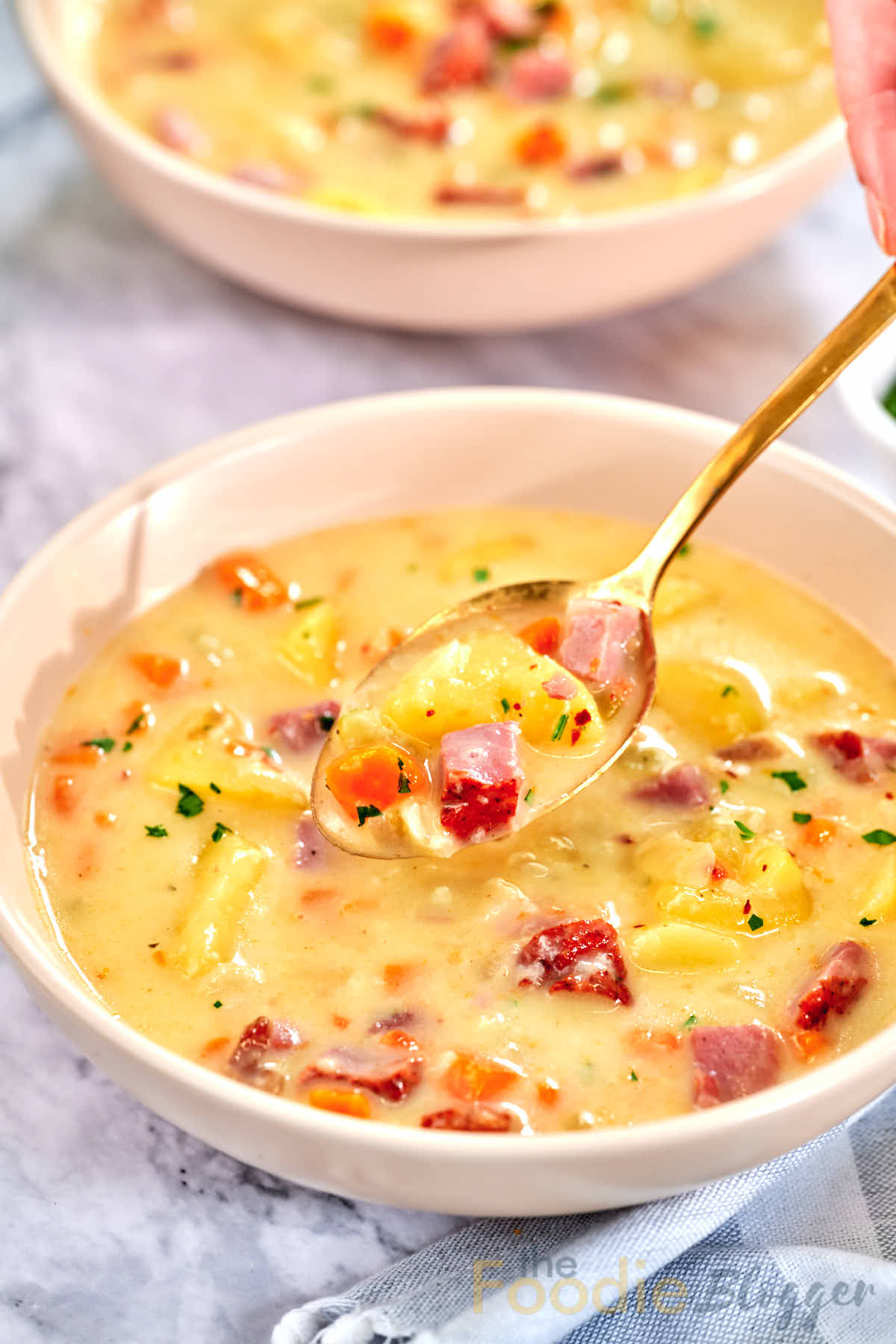 Creamy Ham and Potato Soup 3 thefoodieblogger ham and potato soup 2