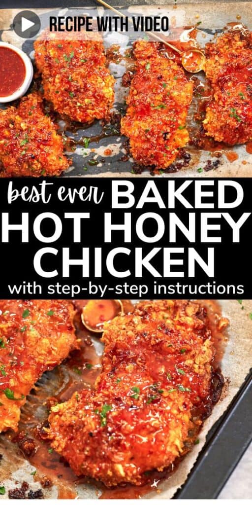 Baked Hot Honey Chicken (Super Crunchy!) 14 thefoodiebloggerbest ever hot honey chicken