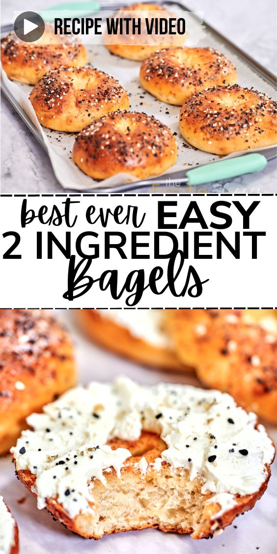 best ever 2 ingredient bagels pinterest image