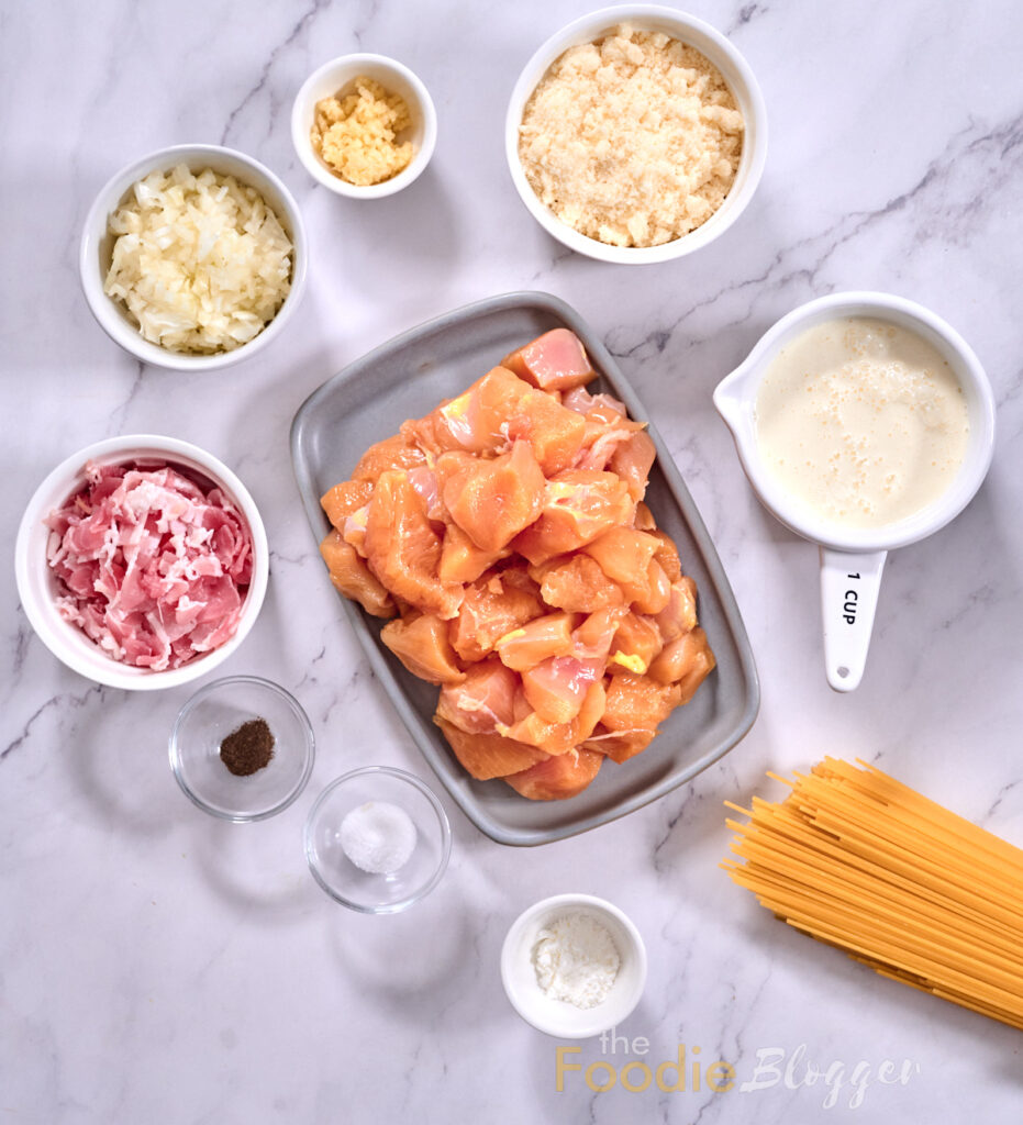 Creamy Chicken Carbonara 4 chicken carbonara ingredients