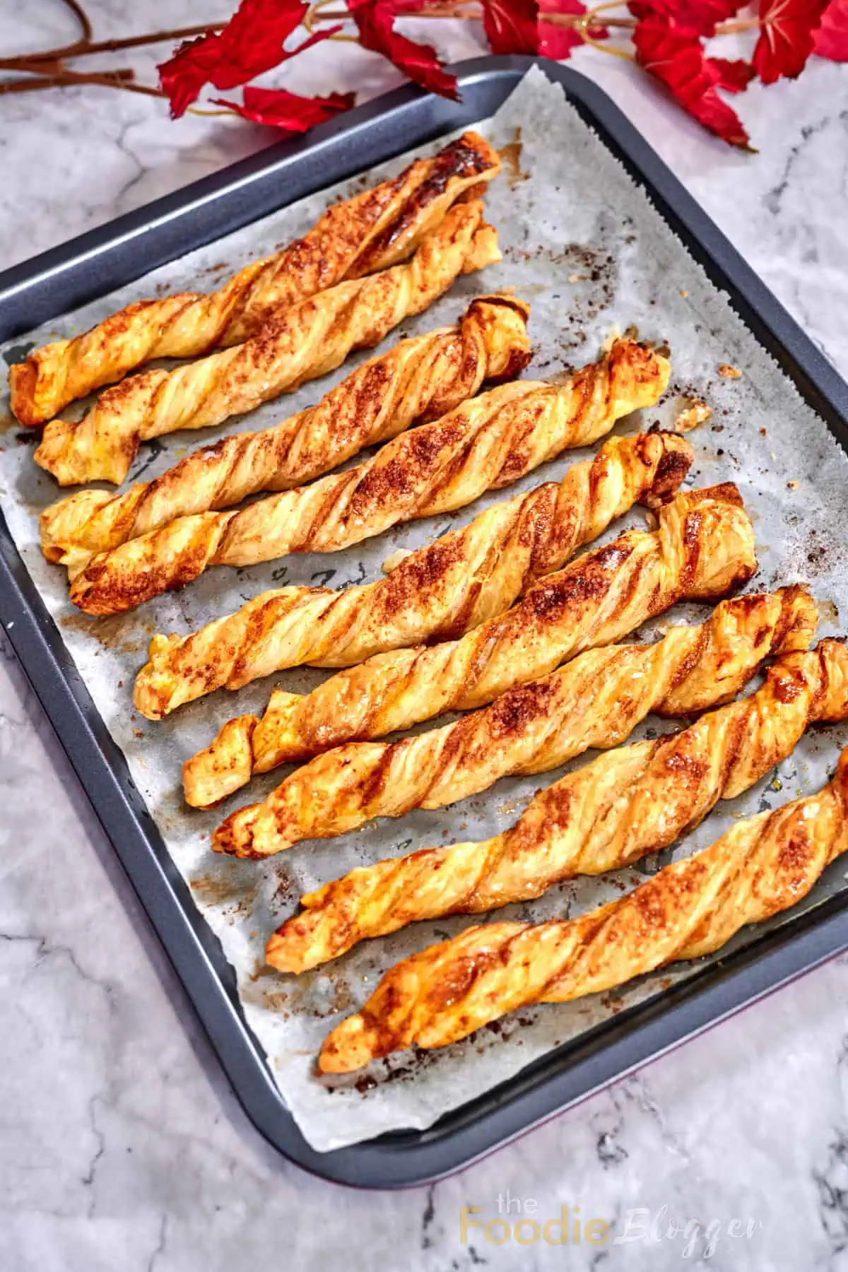 easy pumpkin pie twists recipe on a sheet pan