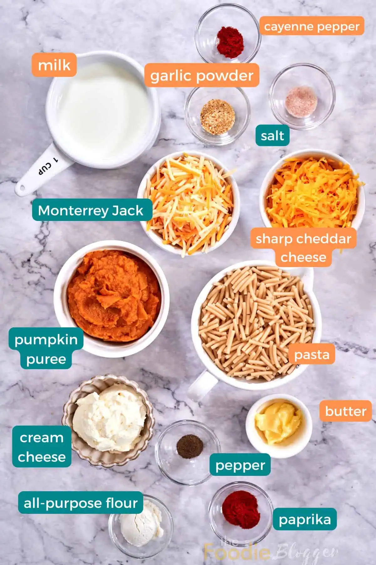 Pumpkin Mac and Cheese Ingredients