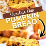 chocolate chip pumpkin bread pinterest collage