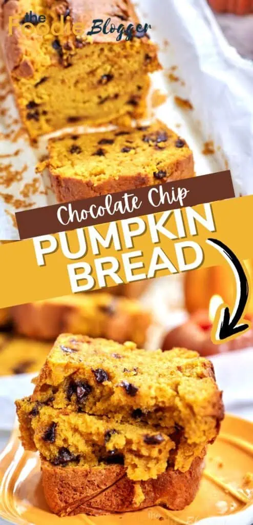 chocolate chip pumpkin bread pinterest collage