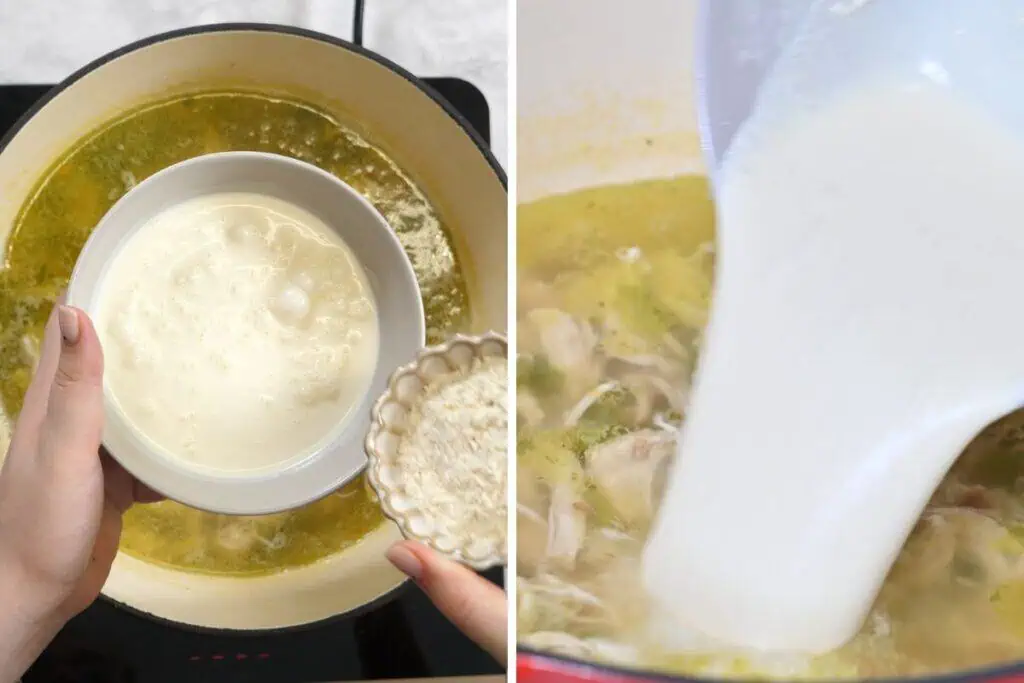 Jalapeno Popper Chicken Soup 8 Adding flour or thickener to creamy broth mixture.
