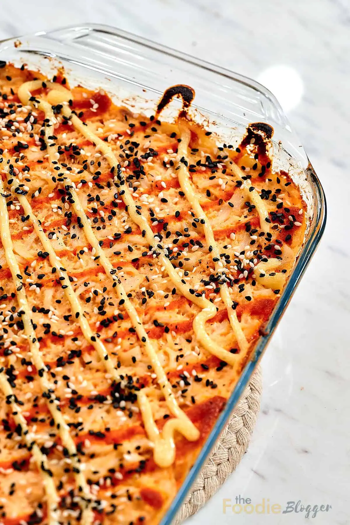 Salmon Sushi Bake 10 Easy homemade salmon sushi bake with sesame seeds and melted sauce.