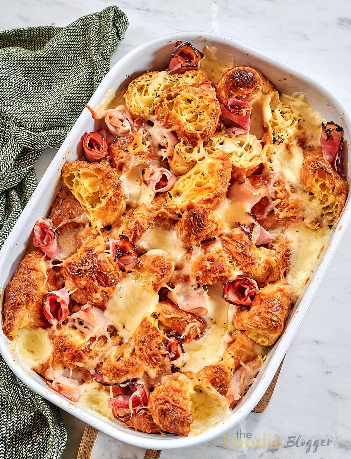 The Foodie Blogger - Tried, True, and Delicious Recipes 4 Ham and Cheese Croissant Breakfast Bake