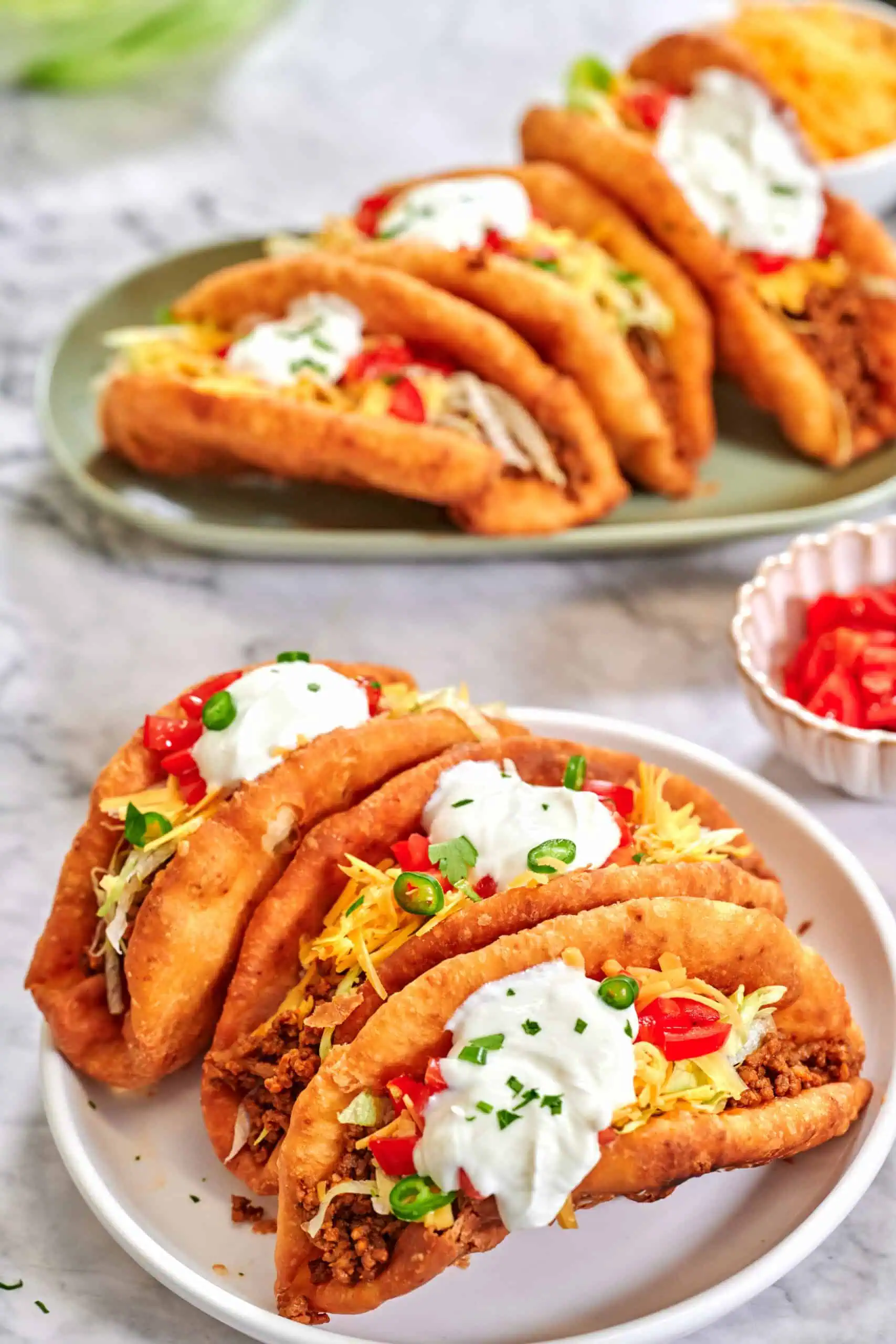 Easy Homemade Taco Bell Chalupa Recipe 15 Family-style platter of Taco Bell copycat chalupas