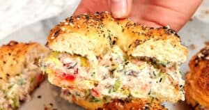 Viral Smoked Salmon Chopped Salad Bagel